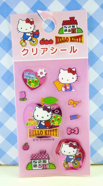 【震撼精品百貨】Hello Kitty 凱蒂貓~KITTY貼紙-腳踏車粉