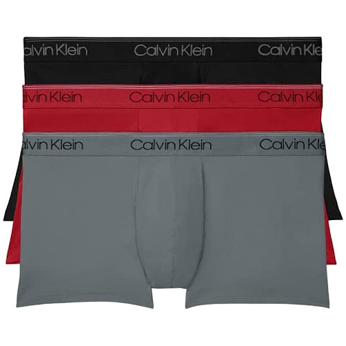 Calvin Klein -細纖維彈力平角合身內褲3件裝(多色系)