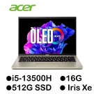 宏碁Acer Swift Go SFG14-71-575H金 14吋輕薄筆電 i5-13500H/16G/512SD/EVO