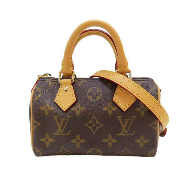 【二手名牌BRAND OFF】LOUIS VUITTON 路易威登 原花 PVC塗層帆布 Nano Speedy 兩用包 M81085