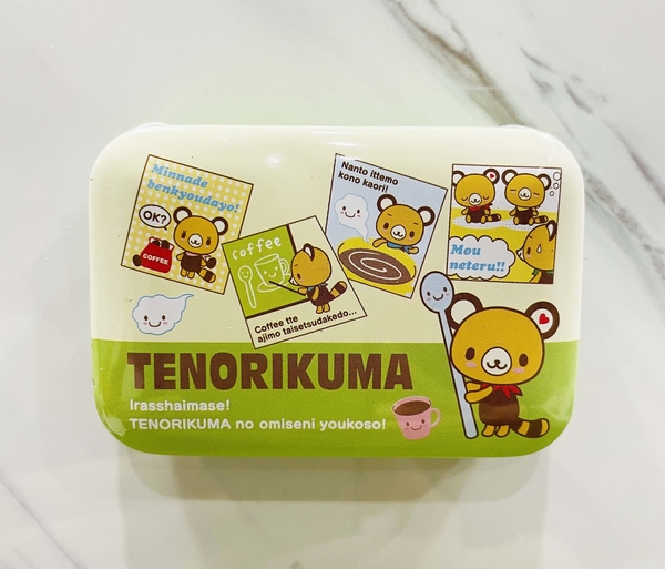 【震撼精品百貨】Tenorikuma 拿鐵熊~日本sanrio三麗鷗 置物空盒方型鐵盒-亮綠*32795