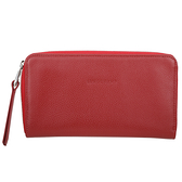 LONGCHAMP Le Foulonne 荔紋牛皮拉鍊式手機袋長夾(紅色) 2030032-54