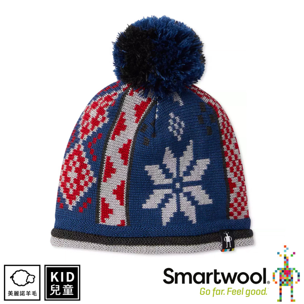 【SmartWool 美國 孩童冬日雪花毛帽《靛藍色》】SW018022/針織帽/毛線帽/羊毛帽