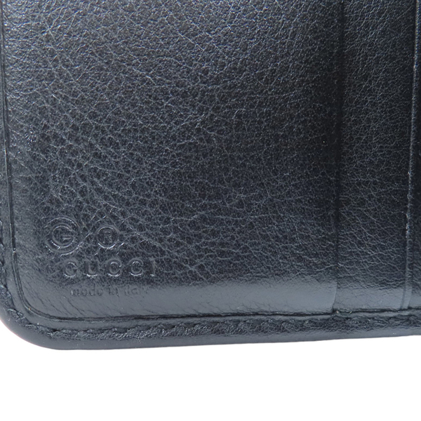 【二手名牌BRAND OFF】GUCCI 古馳 黑色 壓紋皮革 扣式短夾 449395 product thumbnail 8