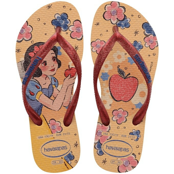 havaianas 哈瓦士 巴西人字拖 兒童款/女款 Slim princesas 白雪公主 涼鞋 拖鞋 夾腳拖【南風百貨】