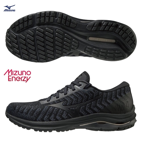 MIZUNO WAVE RIDER 24 WAVEKNIT 男鞋 慢跑 U4ic ENERZY中底 避震 黑【運動世界】J1GC207509 product thumbnail 2