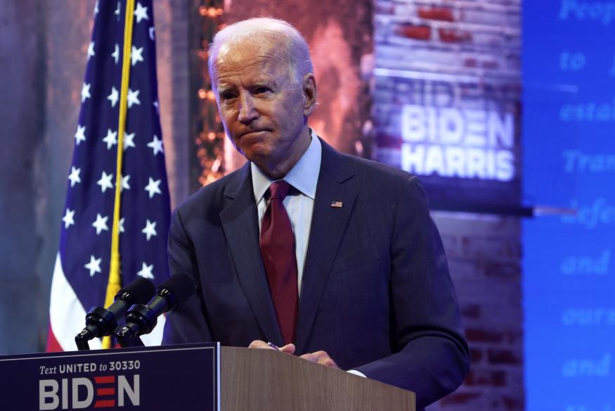 WILMINGTON, DELAWARE - SEPTEMBER 27: Democratic presidential nominee Joe Biden speaks during a campaign event on September 27, 2020 in Wilmington, Delaware. Biden spoke on President Trump’s new U.S. Supreme Court nomination. (Photo by Alex Wong/Getty Images)