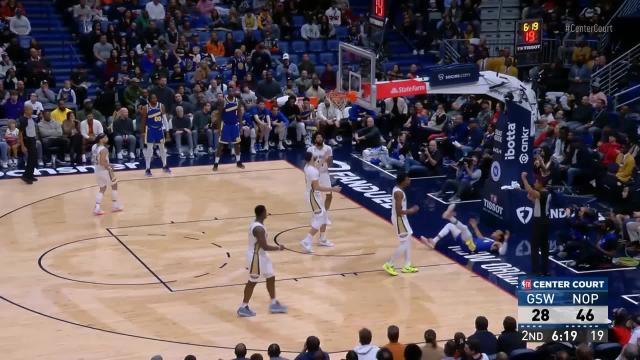 Moses Moody with an and one vs the New Orleans Pelicans