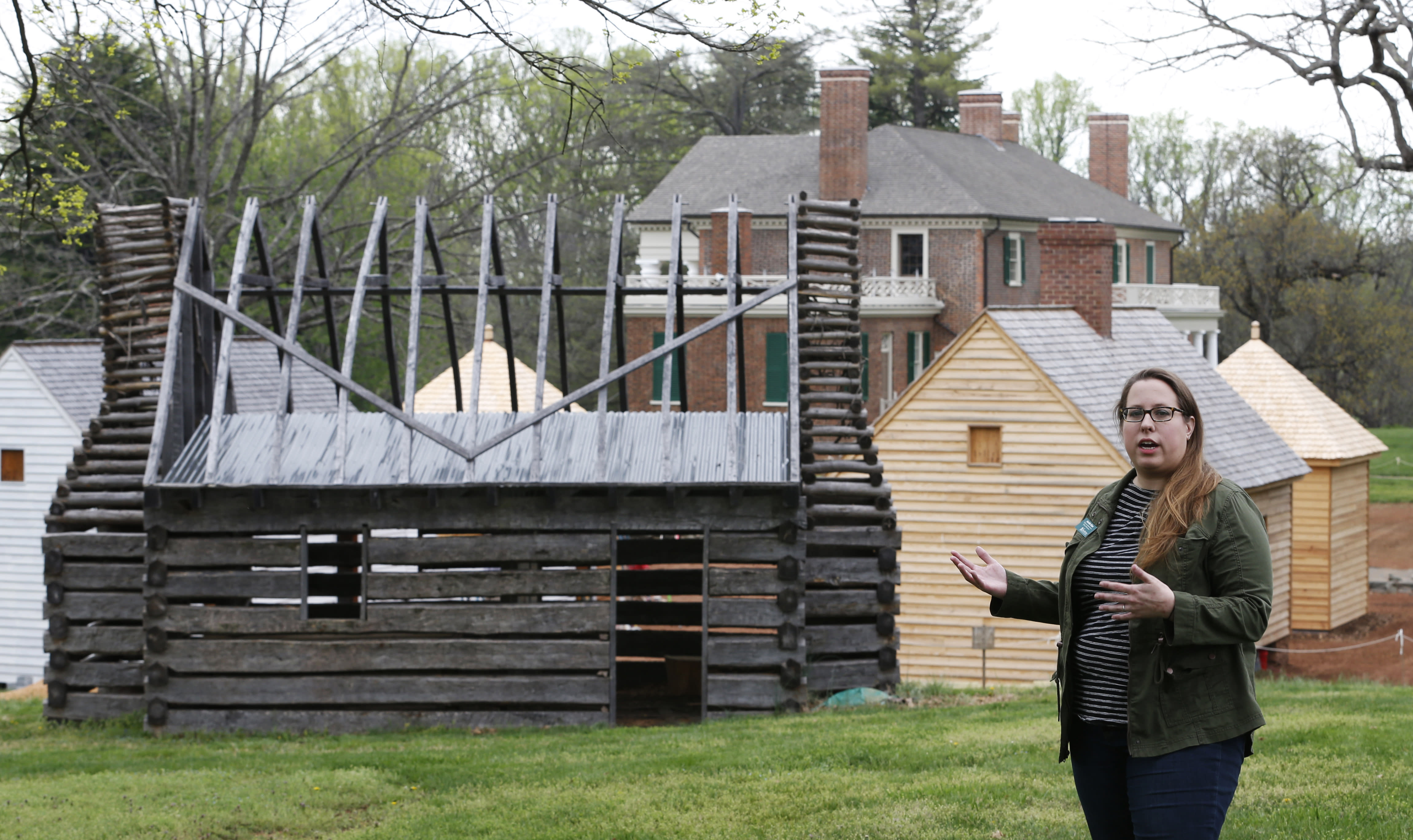 AP PHOTOS: Slave quarters rebuilt at Madison&#39;s Montpelier