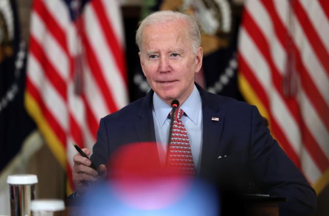 WASHINGTON, DC - APRIL 04: U.S. President Joe Biden holds a meeting with his science and technology advisors at the White House on April 04, 2023 in Washington, DC. Biden met with the group to discuss the advancement of American science, technology, and innovation, including artificial intelligence. (Photo by Kevin Dietsch/Getty Images)