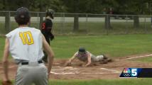 Lake Placid Blue Bomber Vann Morelli slides home for inside-the-park home run