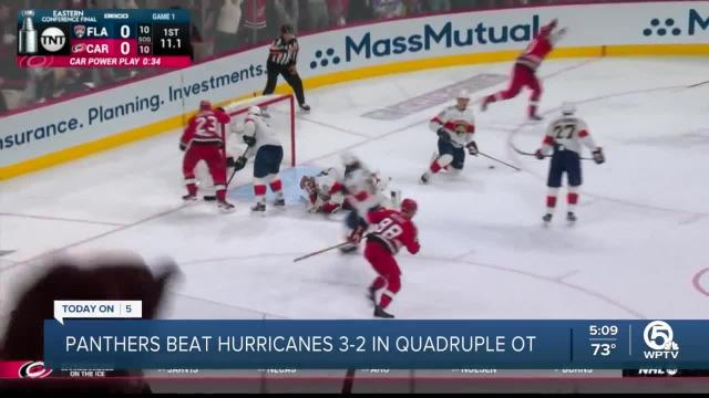 Panthers outlast Hurricanes in 4th OT