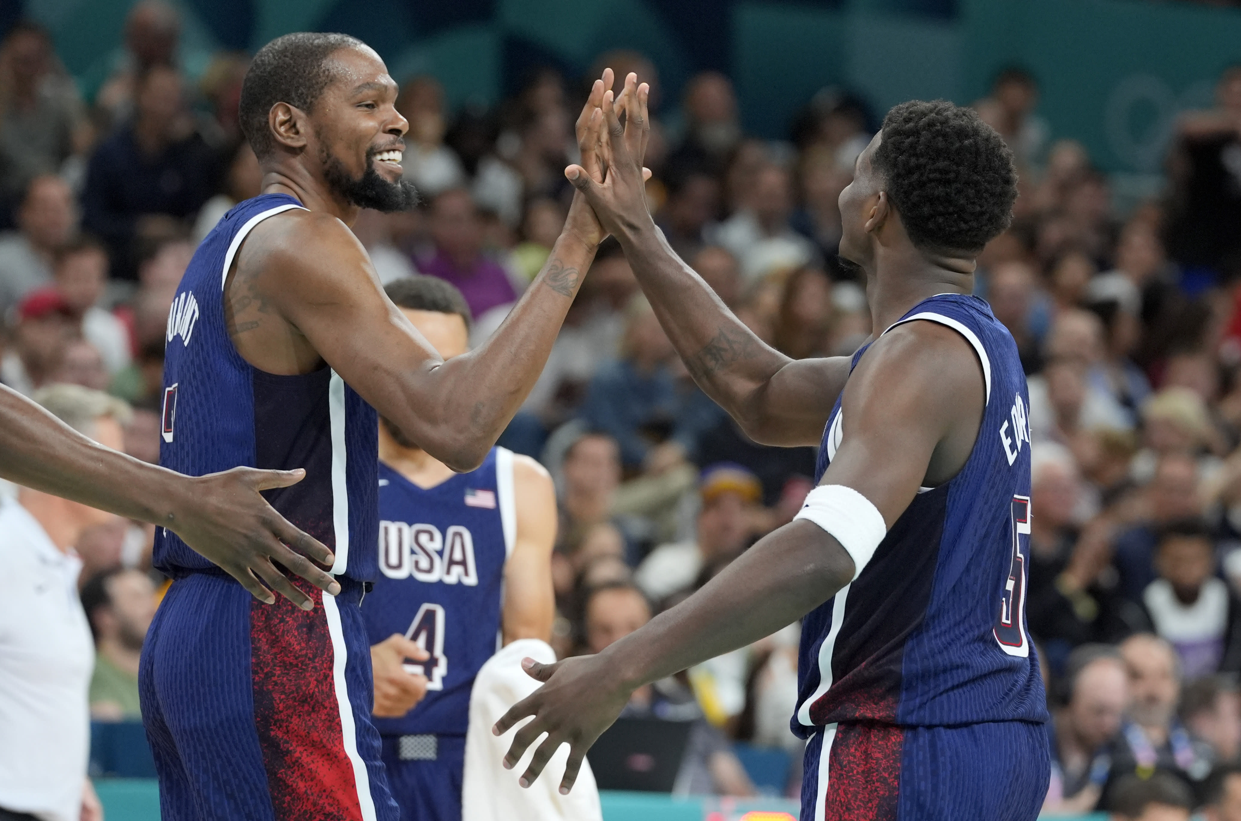 Kevin Durant, LeBron James lead USA to dominant win over Serbia in Paris Olympics group opener