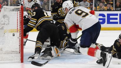 Getty Images - BOSTON, MASSACHUSETTS - MAY 12: Sam Bennett #9 of the Florida Panthers scores in a third-period goal against the Boston Bruins in Game Four of the Second Round of the 2024 Stanley Cup Playoffs at the TD Garden on May 12, 2024 in Boston, Massachusetts. (Photo by Steve Babineau/NHLI via Getty Images)