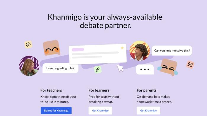 A Screenshot of Khanmigo's website.