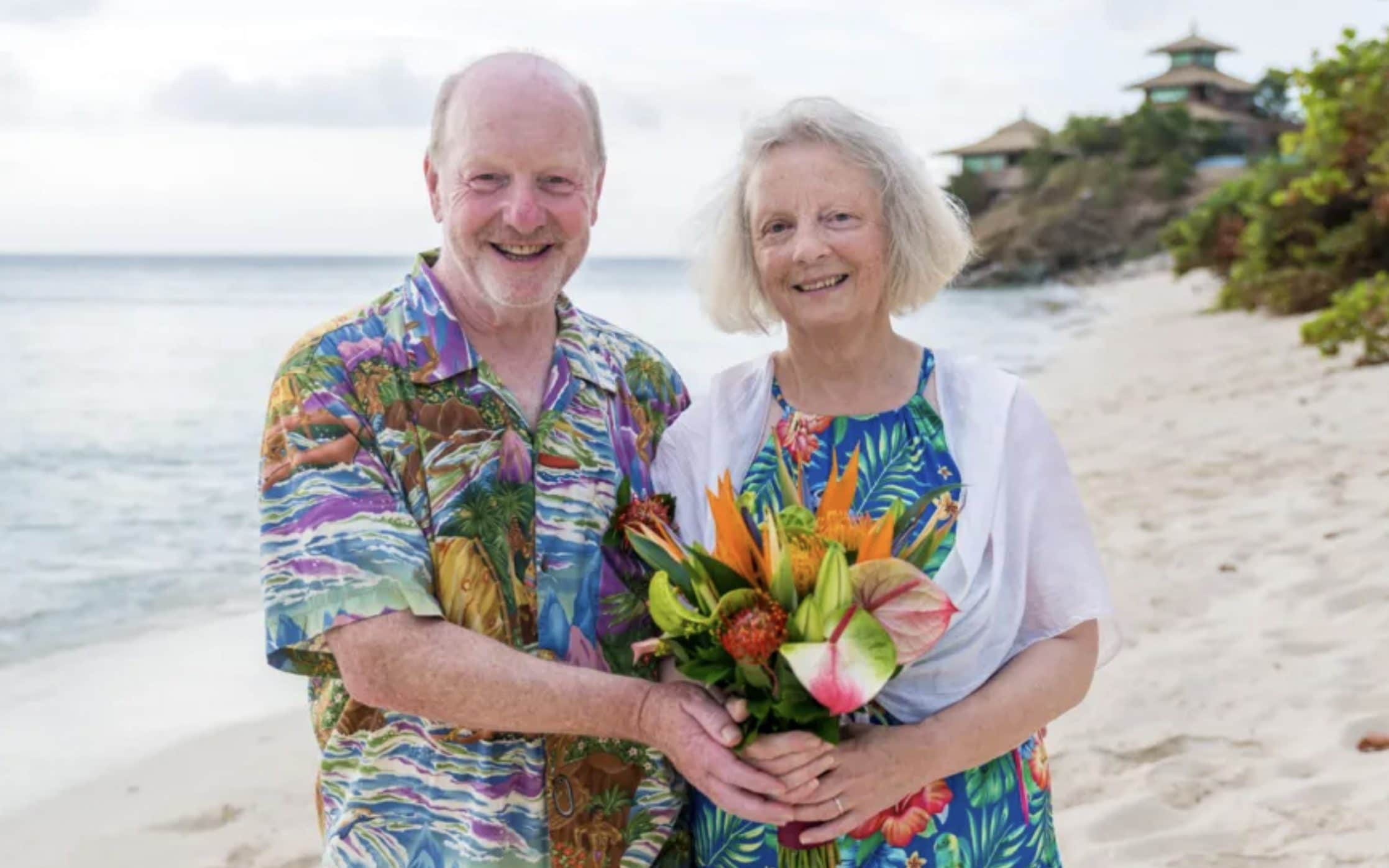 Mr Bates marries partner of 34 years on Richard Branson’s Caribbean Island