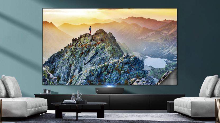 Hisense L5 Series laser projector with 100-inch ALR screen