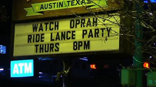 Austin Residents Watch Armstrong Interview