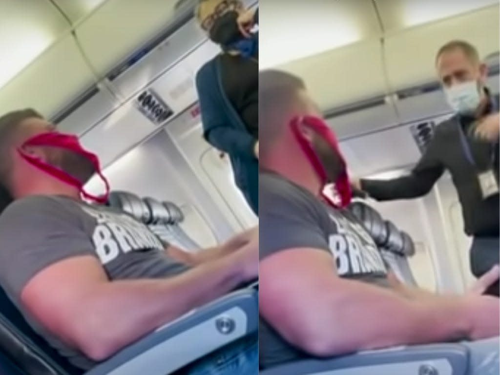 A man who was kicked off a United Airlines flight for wearing a red thong on his..