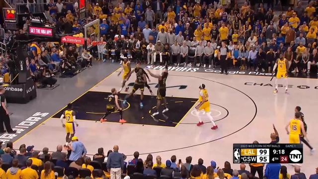 Jarred Vanderbilt with a dunk vs the Golden State Warriors