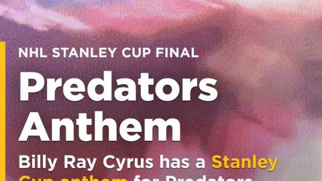 Billy Ray Cyrus hurries out Stanley Cup anthem for Predators, and it shows