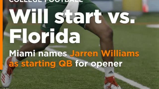 Jarren Williams named Miami's starting QB for opener against Florida