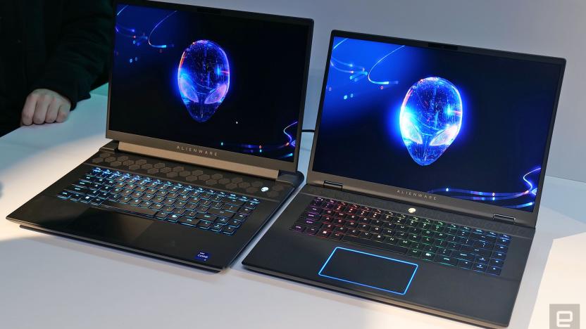 When put side-to-side next to last year's model, it's clear how much extra bulk Alienware shaved off on the new m16 R2 (right).