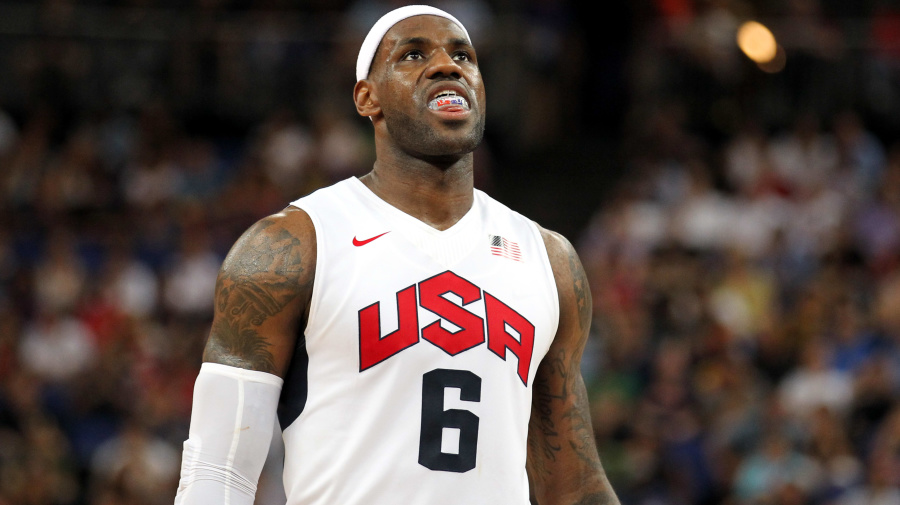 Getty Images - USA Labron James during his sides win over Spain in the men's basketball final on sixteen of the Olympic Games at the North Greenwich Arena, London.   (Photo by EMPICS Sport - PA Images via Getty Images)