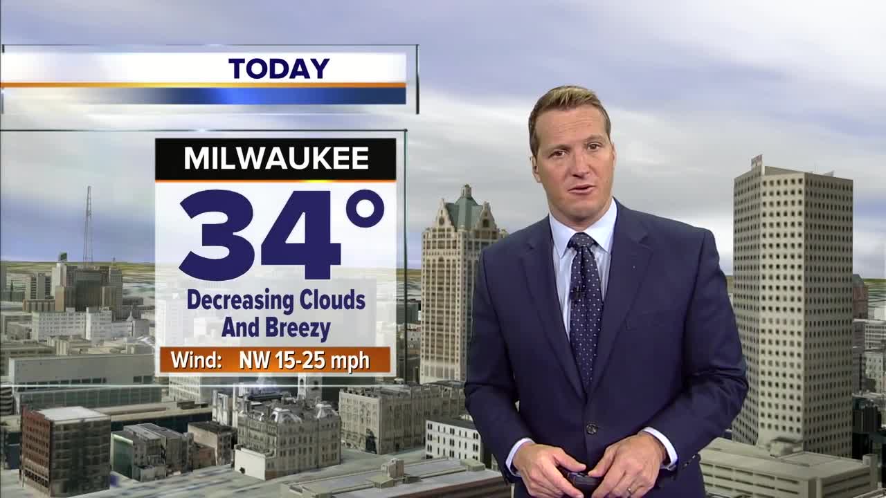 Milwaukee weather Monday Increasing sunshine and breezy