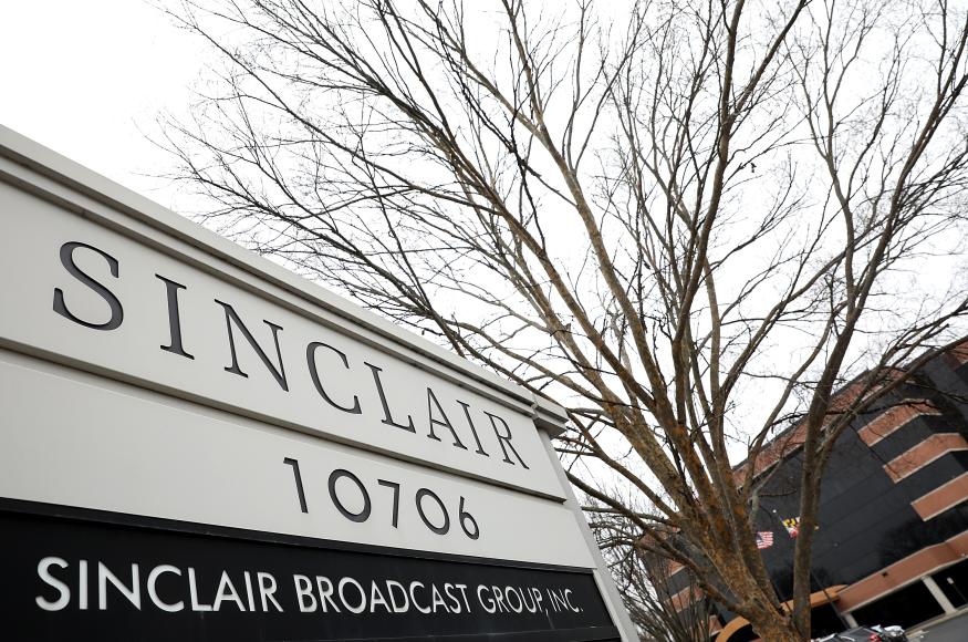 HUNT VALLEY, MD - APRIL 03:  The headquarters of the Sinclair Broadcast Group is shown April 3, 2018 in Hunt Valley, Maryland. The company, the largest owner of local television stations in the United States, has drawn attention recently for repeating claims by U.S President Donald Trump that traditional television and print publications offer "fake" or biased news.  (Photo by Win McNamee/Getty Images)