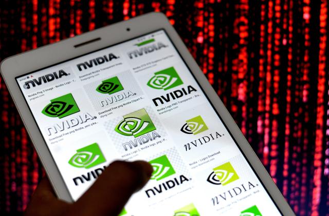 INDIA - 2021/06/13: In this Photo illustration the Nvidia Logos seen displayed on an Android phone. (Photo Illustration by Avishek Das/SOPA Images/LightRocket via Getty Images)