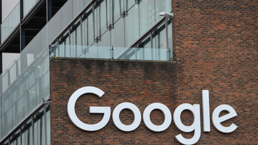 A view of Google logo on a Google building GRCQ1 in Dublin's Grand Canal area.
On Friday, 29 January, 2021, in Dublin, Ireland. (Photo by Artur Widak/NurPhoto via Getty Images)