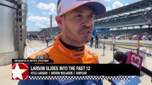 Arrow McLaren's Kyle Larson happy with qualifying run, slides into the Fast 12