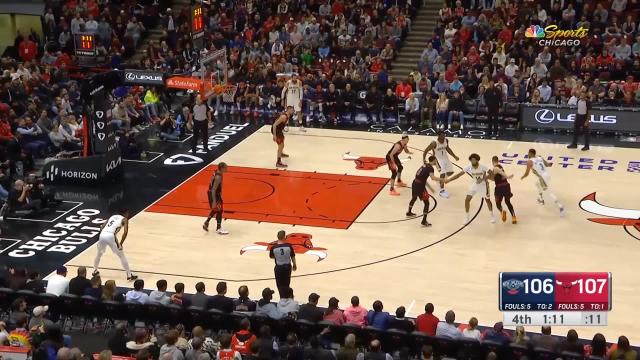 Brandon Ingram with a 3-pointer vs the Chicago Bulls