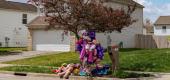 A memorial for 16-year-old Ma'Khia Bryant, who was killed by police responding to a 911 call, in Columbus, Ohio, Thursday. (Amr Alfiky/The New York Times)