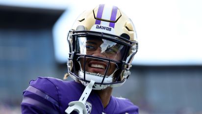 Getty Images - SEATTLE, WASHINGTON - NOVEMBER 11: Rome Odunze #1 of the Washington Huskies reacts after a play against the Utah Utes during the second quarter at Husky Stadium on November 11, 2023 in Seattle, Washington. (Photo by Steph Chambers/Getty Images)