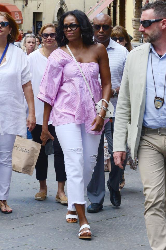 Michelle Obama pictured exploring in Montalcino, Italy 