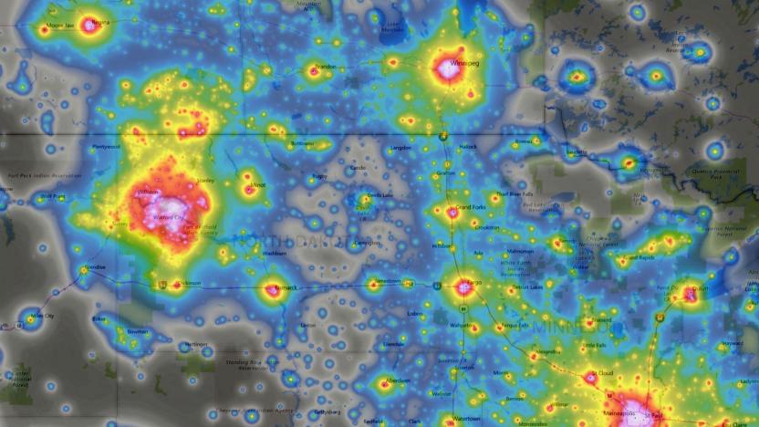 Light Pollution Map/VIIRS/DMSP/World Atlas/Microsoft Bing