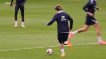 Mbappé enjoys France's first training session in Germany