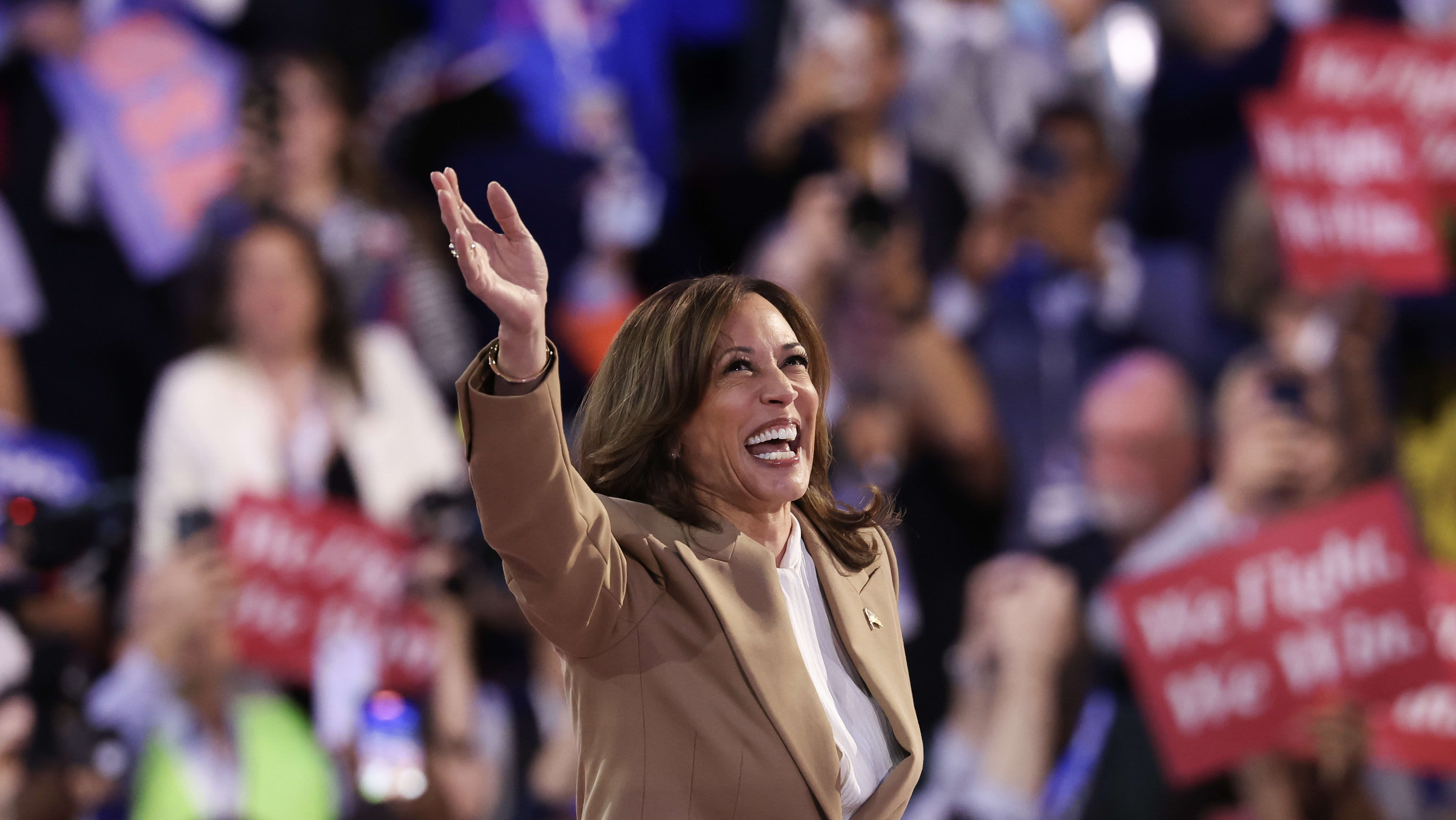 DNC 2024: Harris takes the stage, thanks President Biden