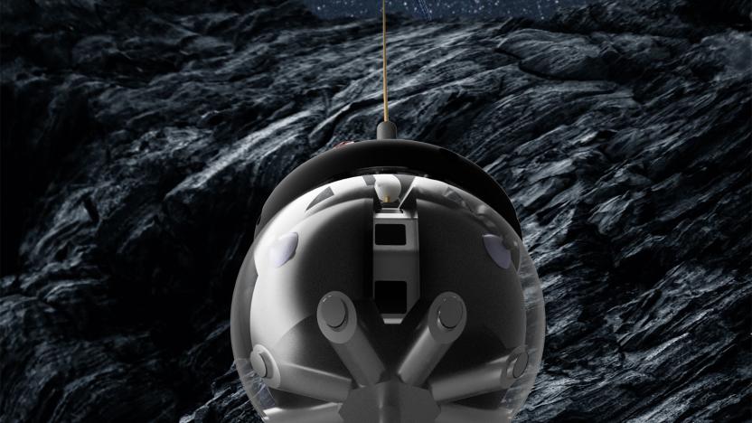 DAEDALUS hamster ball robot exploring Moon caves