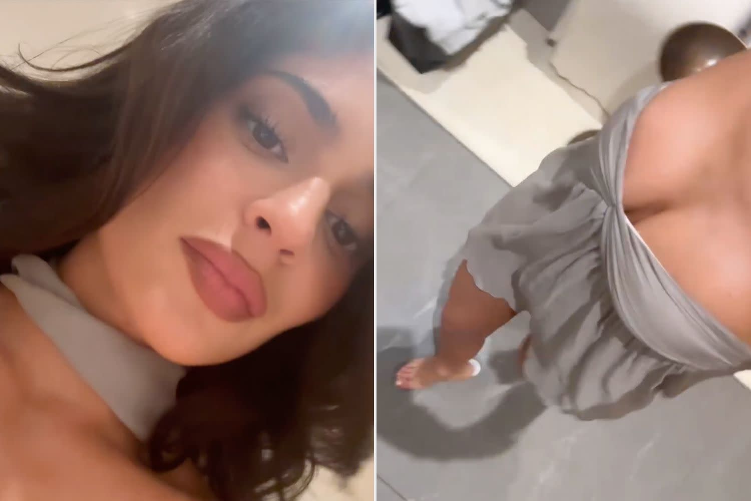 Kylie Jenner Rocks Tiny Gray Minidress in Stylish Selfie Video