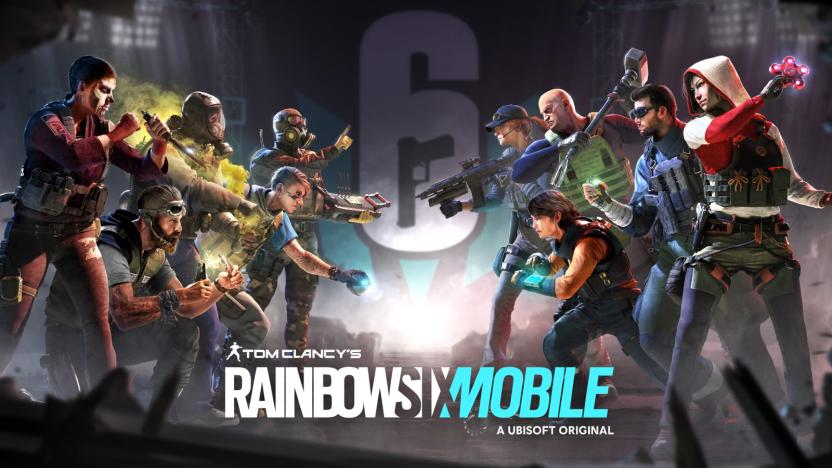 Rainbow Six Mobile key art showing a handful of operators from the game.