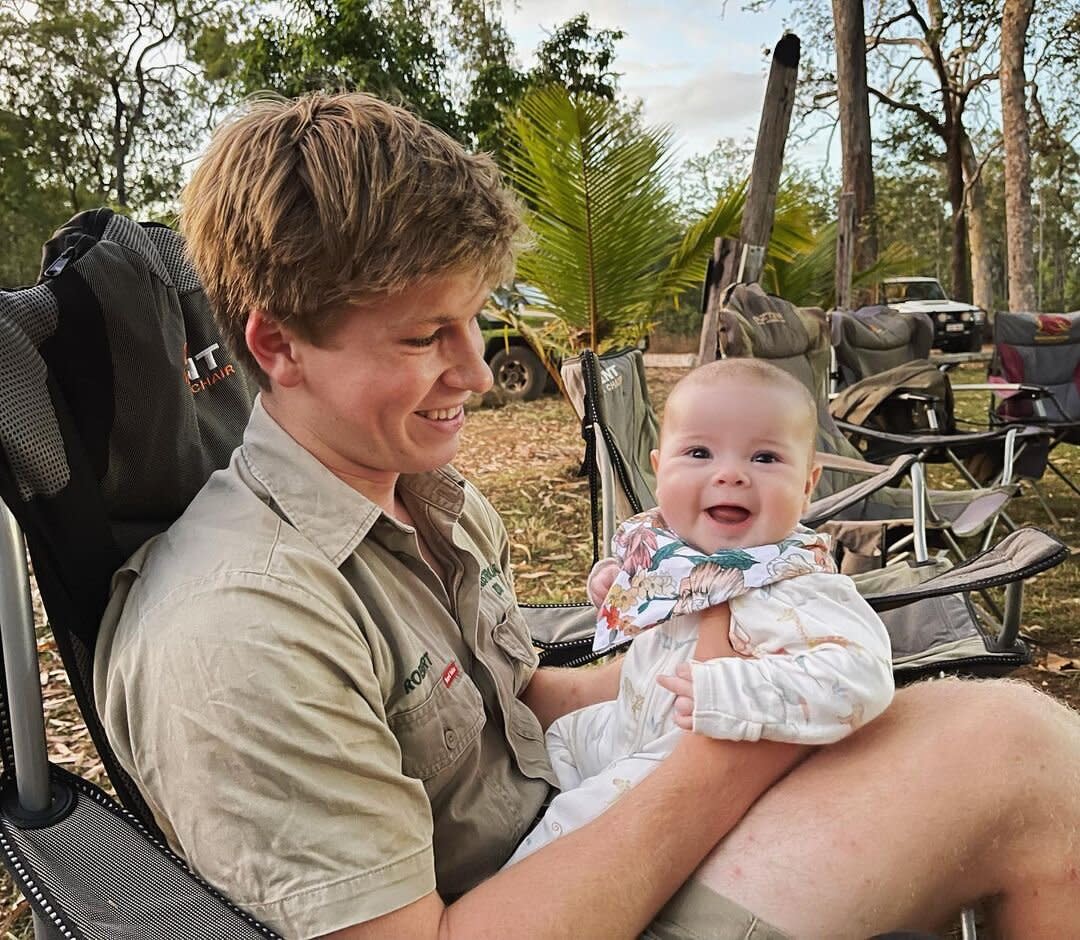 Robert Irwin Smiles with Baby Niece Grace Warrior, 4 Months, After 'Big