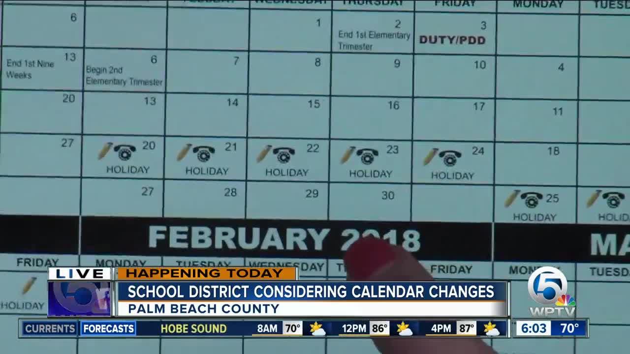 Palm Beach County School District considering calendar changes for 2017