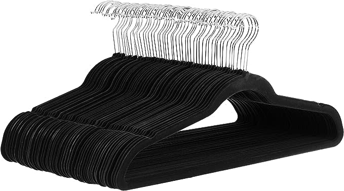 Home Basics Velvet Hanger, (Pack of 10), Charcoal Grey, STORAGE  ORGANIZATION