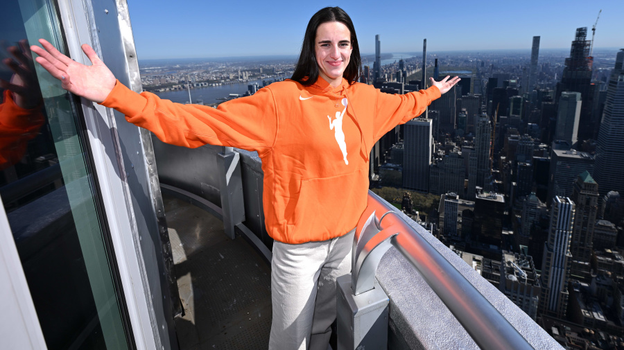 Getty Images - NEW YORK, NEW YORK - APRIL 15: Caitlin Clark at The Empire State Building on April 15, 2024 in New York City. (Photo by Roy Rochlin/Getty Images for Empire State Realty Trust)