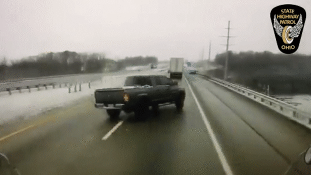 Ohio Crash Footage Shows Dangers Of Driving On Icy Roads