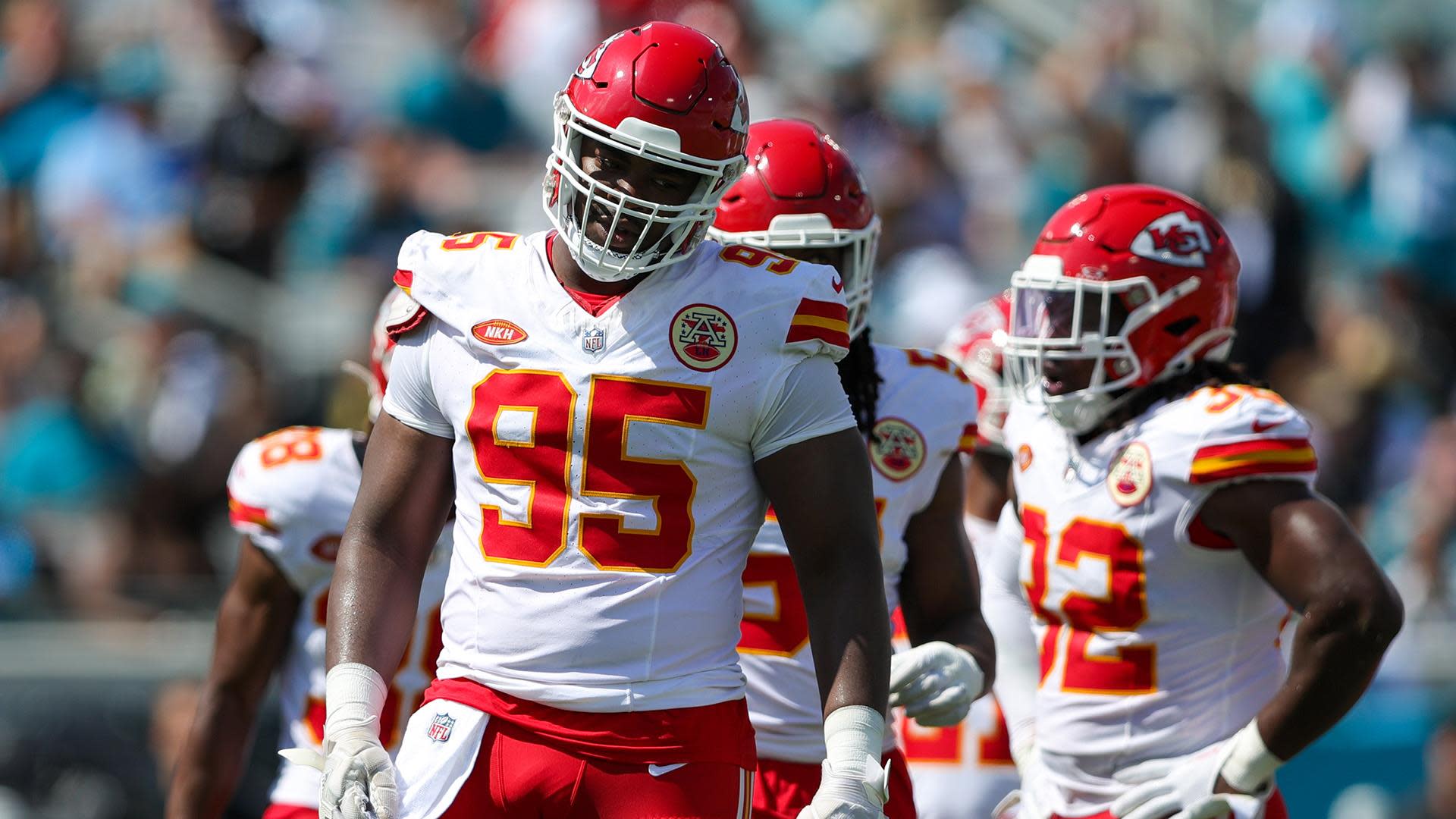 Chris Jones will watch tonight's game from his stadium suite - NBC