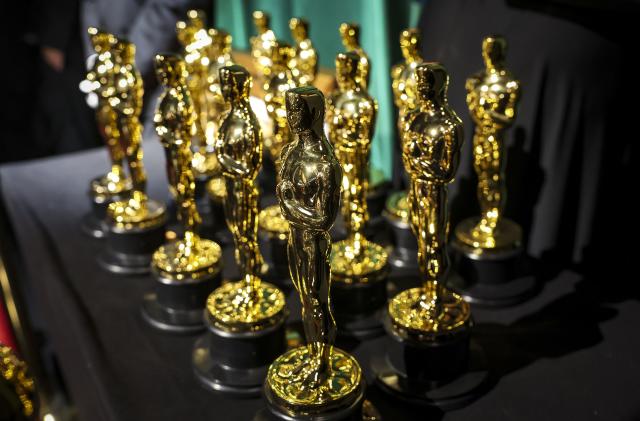 HOLLYWOOD, CA - MARCH 12: Oscar statues, backstage at the 95th Academy Awards at the Dolby Theatre on March 12, 2023 in Hollywood, California. (Robert Gauthier / Los Angeles Times via Getty Images)